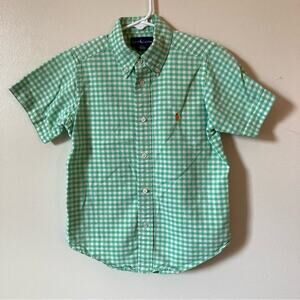 Ralph Lauren Green Gingham Shirt Boys Size 6